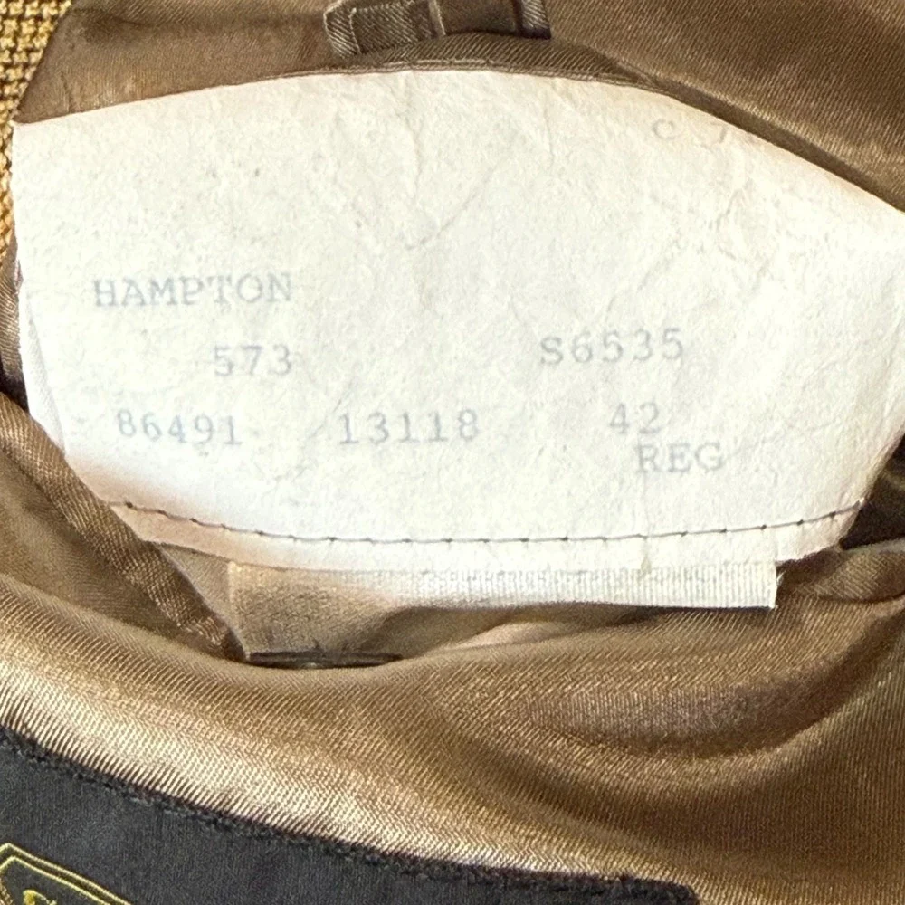 George Bass Mens Tan Houndstooth Hampton Windowpane Blazer Sport Coat 42R Canada